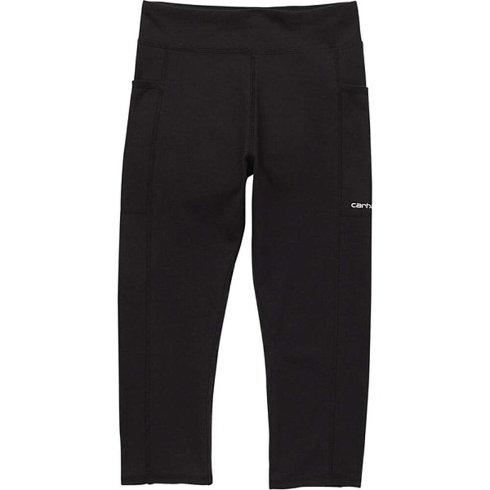 NWT Carhartt Girls'  Lightweight Crop Leggings 4Y Caviar Black